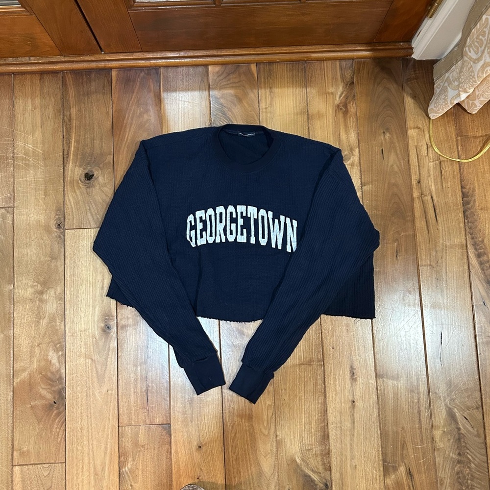 Georgetown Navy Cropped Sweatshirt